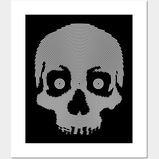 spiral skull Posters and Art